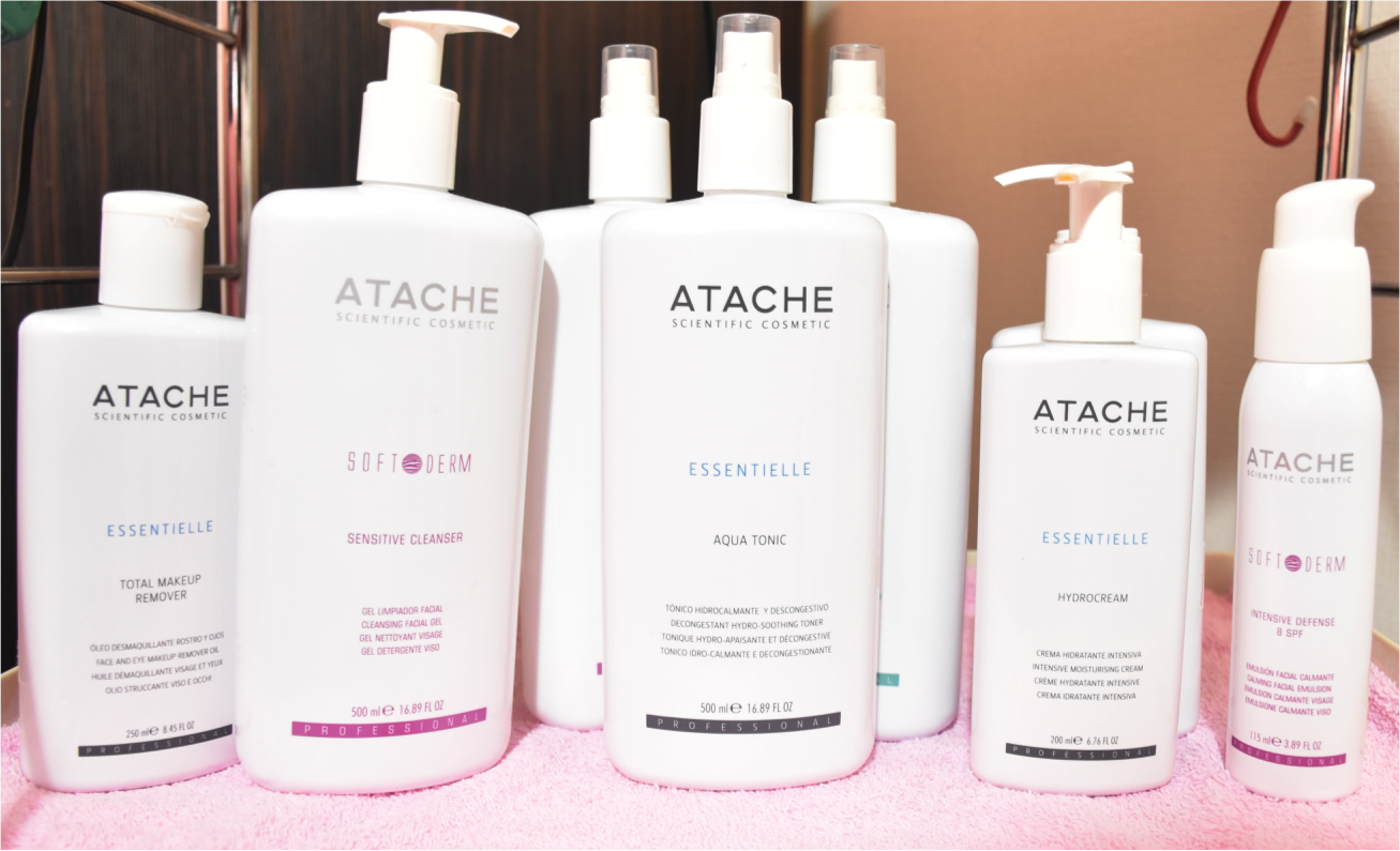 The Ataché products Priscilla recommended for my dry and clogged skin.