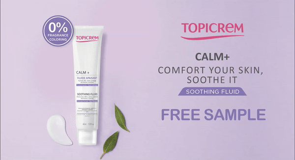 Get Topicrem CALM+ Soothing Fluid Sample & Beauty Pouch for free!