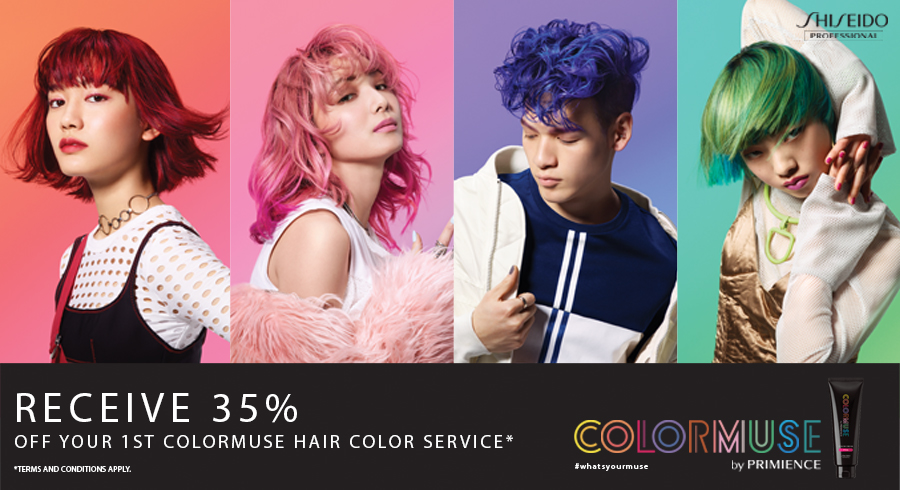Get 35% off Shiseido Professional Colormuse color service at their top 10 partner salons!
