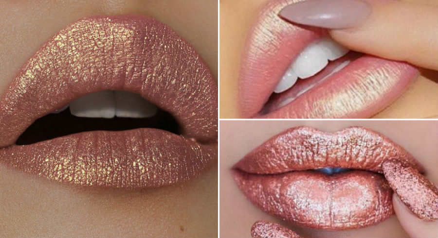 gold lipstick