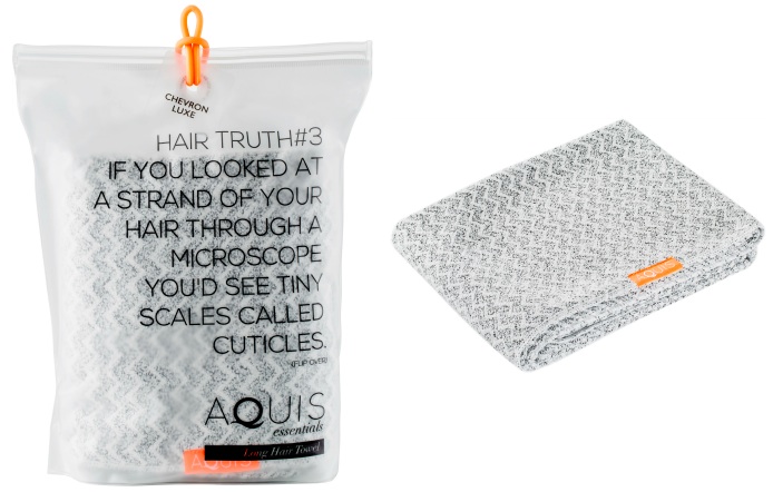 Aquis Lisse Luxe Hair Towel In Chevron 1 46