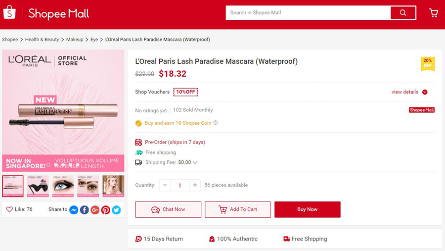 Loreal Lash Paradise Shopee 1