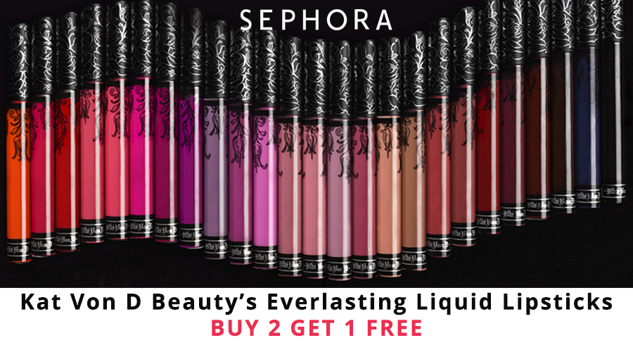 Buy 2 Get 1 Free – Kat Von D’s Everlasting Liquid Lipsticks!