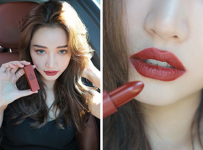 Vampy Lipsticks For Halloween 3ce Mood Recipe Matte Lip Colour Smoked Rose Swatch