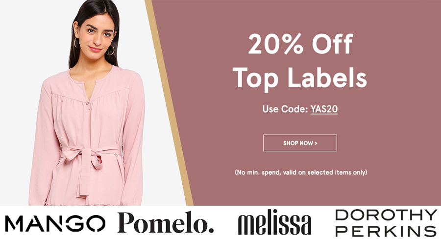 Enjoy 20% off top labels on Zalora! (No min. spend)