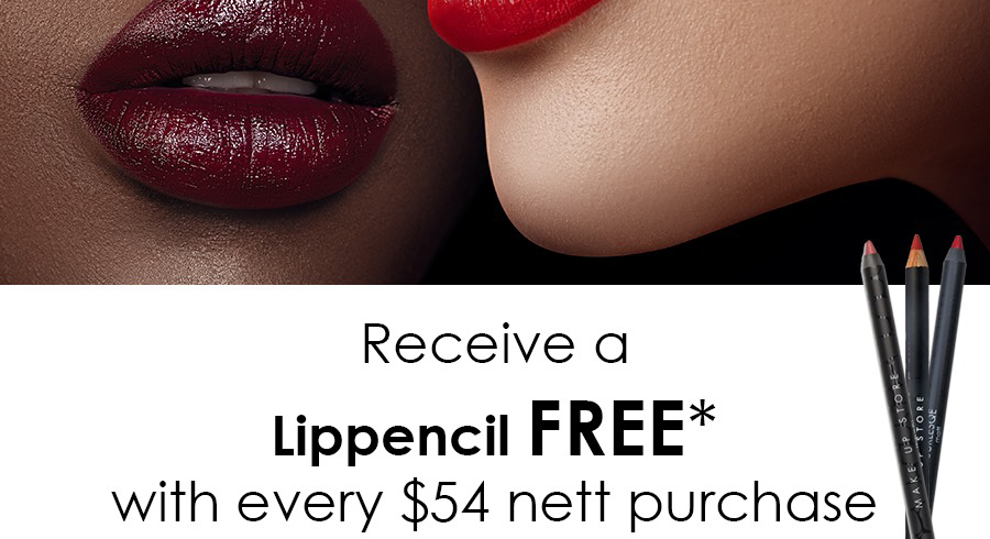 Receive a FREE lip pencil from Make Up Store with every SGD54 spent!
