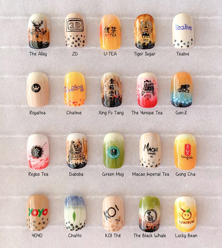 This salon has created 20 bubble tea nail art designs for the ultimate