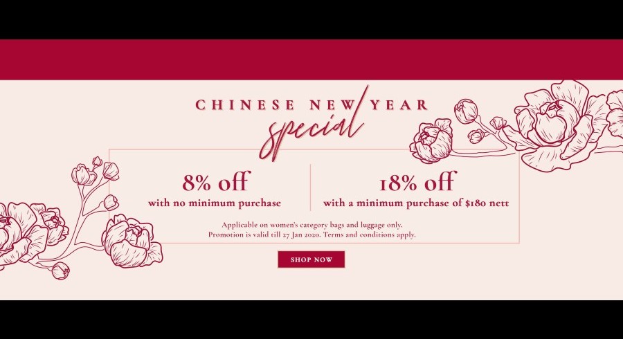 Up to 18% off: Samsonite Chinese New Year Sale for ladies