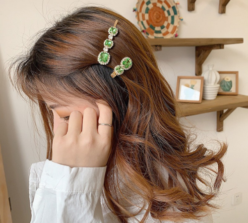 Vintage Green Hair Clips