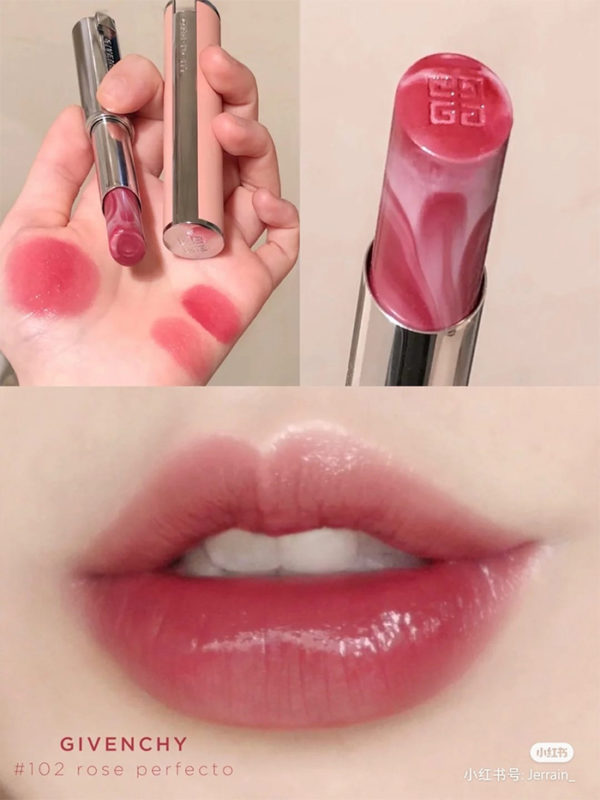 Givenchy Rose Perfecto lip balms see swatches and other details