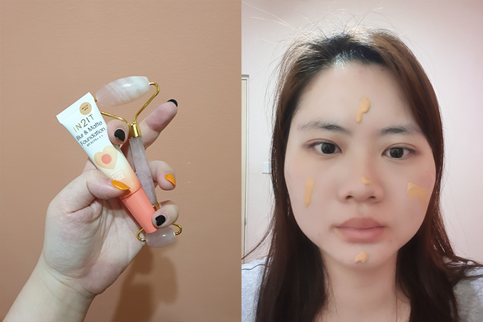 Jade roller foundation hack foundation on face