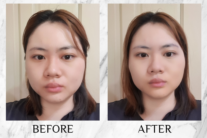 Skin smoothing TikTok hack before and after