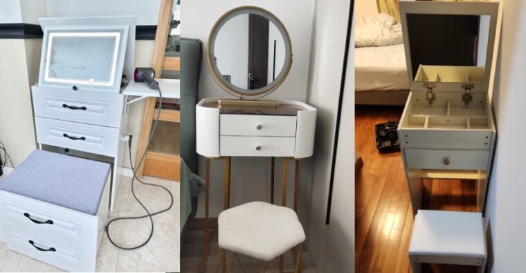 Compact vanity tables