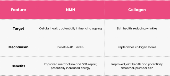 nmn vs collagen, best anti-ageing ingredient