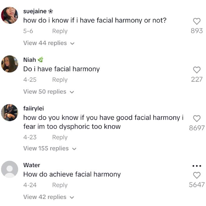 Facial Harmony Comments