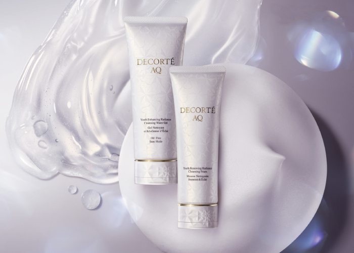 DECORTÉ AQ Youth Enhancing Radiance Cleansing Water Gel and Youth Renewing Radiance Cleansing Foam