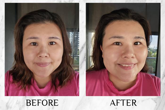 Neogence Aqua Burst Brightening Facial Sheet Mask review juliet before after
