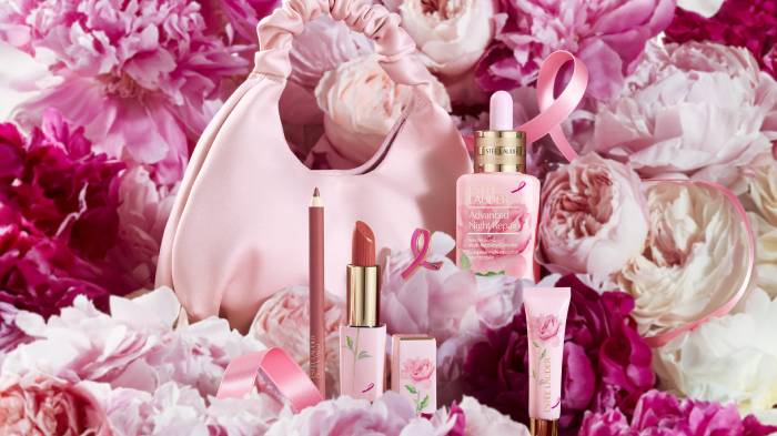 breast cancer awareness estee lauder bouquet of strength lipstick collection