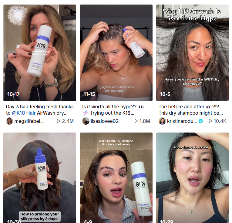 k18 airwash on tiktok