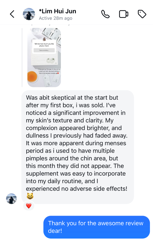 phyto+ whitening drink review customer 3