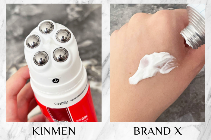 KINMEN QX Pain Relief Roller Cream vs Brand X