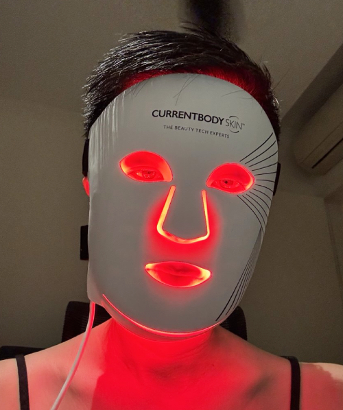 CurrentBody LED Light Therapy Face Mask Series 2 worn