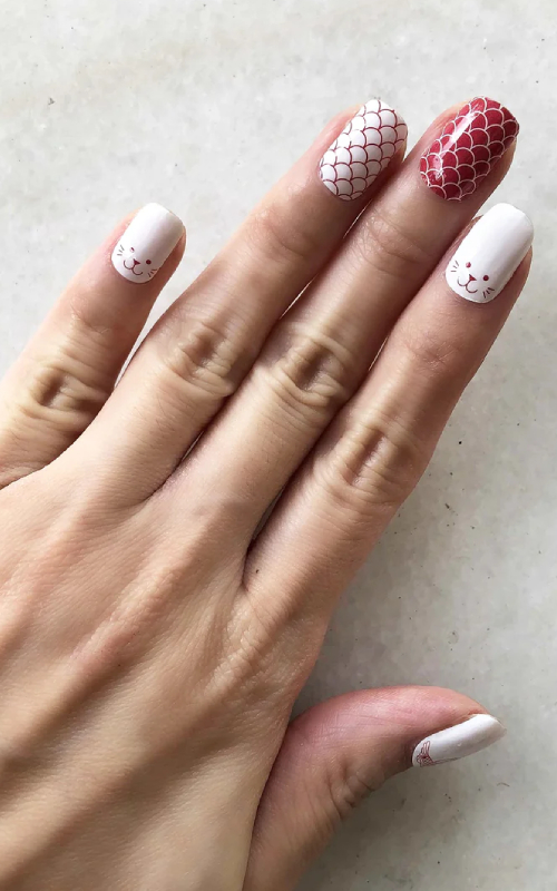 singapore national day manicure merlion