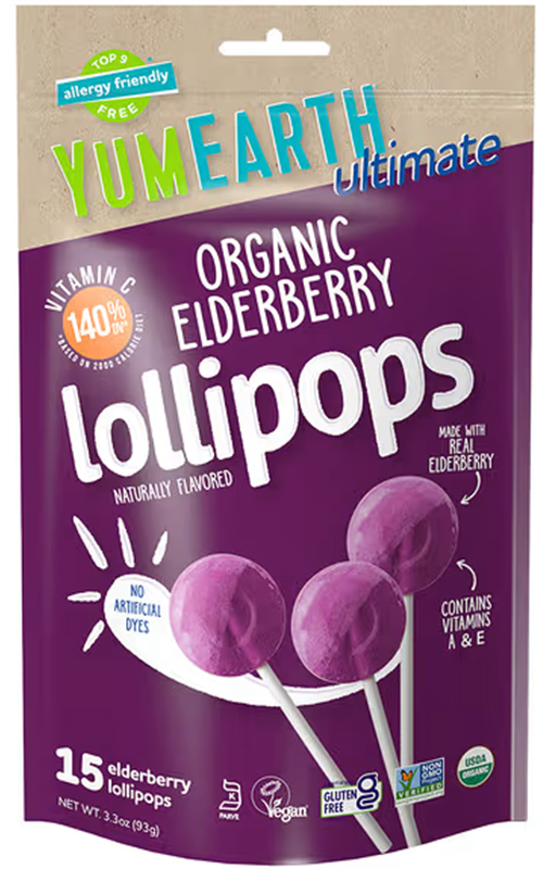 alt= yum earth lollipops