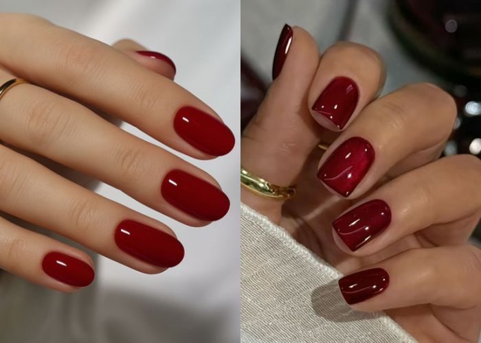 classic red nails